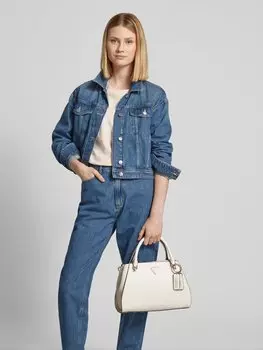 Сумка-шоппер с подвеской-биркой модель 'NOELLE' Guess, экрю