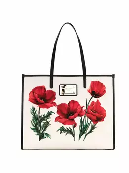 Сумка-шоппер с принтом маков Dolce&Gabbana