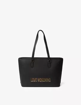 Сумка-шоппер с яркой надписью Love Moschino, черный