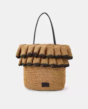 Сумка-шоппер с рюшами Tintoretto, бежевый