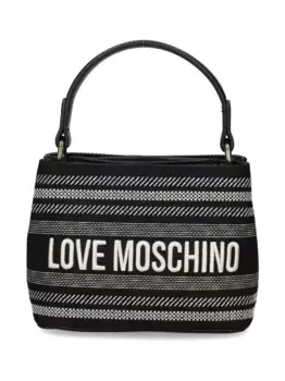 Сумка-шоппер с вышитым логотипом Love Moschino, черный