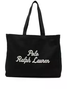 Сумка-шоппер с вышитым логотипом POLO RALPH LAUREN, черный