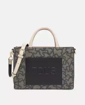 Сумка-шоппер среднего размера с застежкой-молнией и двойной ручкой Tous, черный