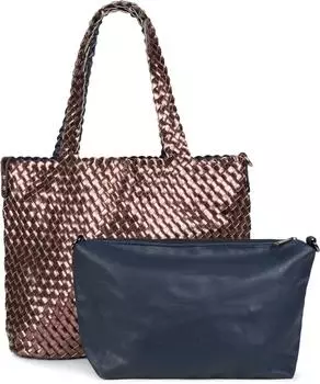 Сумка шоппер styleBREAKER Groe XXL Wendetasche geflochten, цвет Kupfer/Dunkelblau