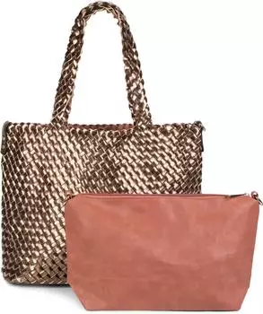 Сумка шоппер styleBREAKER Groe XXL Wendetasche geflochten, цвет Gold/Kupferbraun