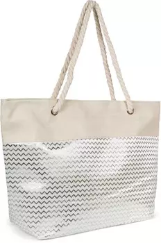 Сумка шоппер styleBREAKER Strandtasche Zick Zack, бежевый
