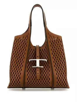 Сумка-шоппер Tod's mini T Timeless, коричневый
