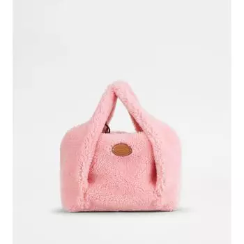 Сумка-шоппер Tod's Shirt из овчины Mini, розовый