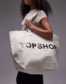 Сумка-шоппер Topshop белого цвета