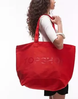Сумка-шоппер Topshop красного цвета