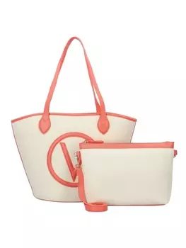 Сумка шоппер Valentino, цвет natur-coral