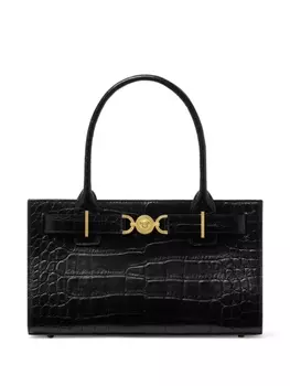 Сумка-шоппер Versace Medusa '95 с эффектом крокодиловой кожи, черный