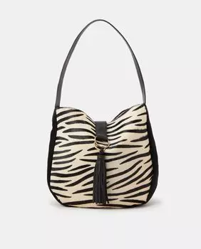 Сумка-шоппер в стиле зебры Tintoretto, коричневый