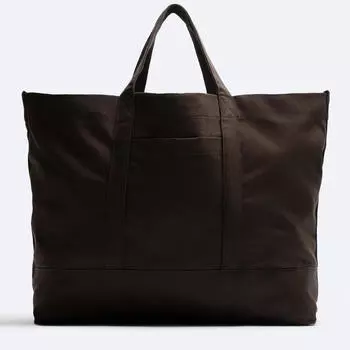 Сумка-шоппер Zara Canvas, коричневый