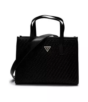 Сумка шоппер женская Guess Silvana с тиснением, черный