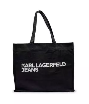 Сумка-шоппер женская Karl Lagerfeld Jeans текстильная с логотипом, черный