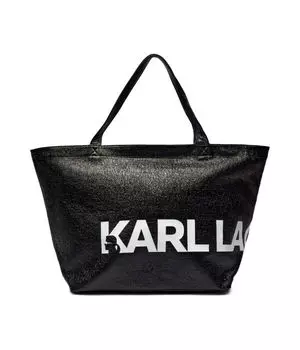 Сумка-шоппер женская Karl Lagerfeld с надписью, черный