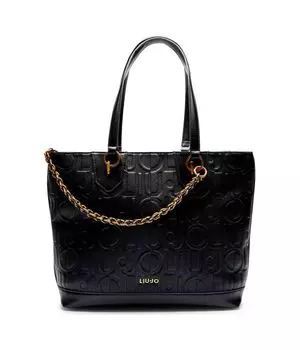 Сумка-шоппер женская Liu Jo с тиснением и цепочкой, черный