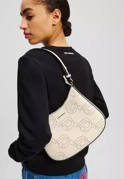 Сумка SHOULDER IKON PERFORATED ROUND KARL LAGERFELD, молочный