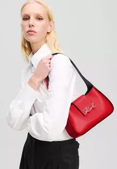 Сумка SHOULDER SMALL SIGNATURE KARL LAGERFELD, красный
