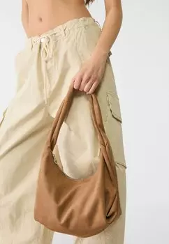 Сумка SHOULDER WITH STRAP DETAIL Stradivarius, цвет Mottled Brown