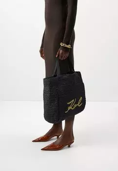 Сумка SIGNATURE BEACH TOTE KARL LAGERFELD, цвет black