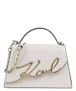 Сумка Signature Medium из мелкозернистой яловой кожи Karl Lagerfeld, белый