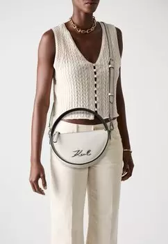Сумка SIGNATURE ROUND BAG KARL LAGERFELD, кремовый