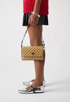 Сумка SIMONA FLAP SHOULDER BAG Guess, бежевый