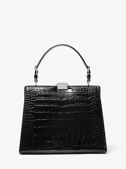 Сумка Simone из тисненой кожи под крокодила Michael Kors, черный