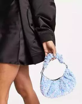 Сумка Skinnydip в форме полумесяца из голубых кристаллов