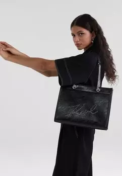 Сумка SKUARE TOTE STUDS KARL LAGERFELD, черный