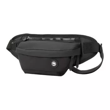 Сумка-слинг из нейлоновой ткани LiNing, сумка через плечо, сумка на плечо, поясная сумка, обычная, унисекс, черная