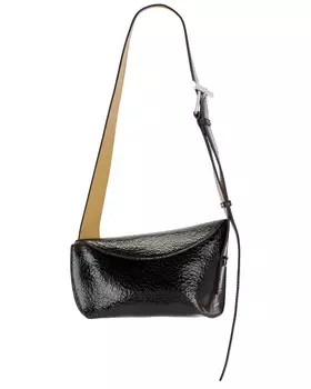 Сумка-слинг из потрескавшейся кожи Alexander Mcqueen, цвет Black & Caramel