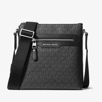 Сумка-слинг Michael Kors Hudson Medium Signature Logo Crossbody, черный