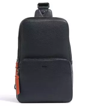 Сумка-слинг Novara 10 дюймов из зернистой яловой кожи. Braun Bffel, синий