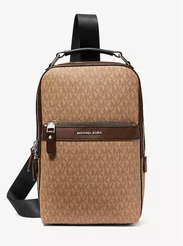 Сумка-слинг с логотипом Hudson Michael Kors Mens, коричневый