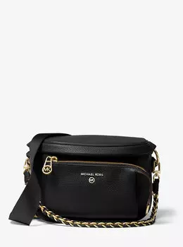 Сумка-слинг Slater из шагреневой кожи среднего размера Michael Kors, черный