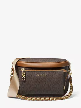Сумка-слинг Slater Medium Signature с логотипом Michael Kors, коричневый