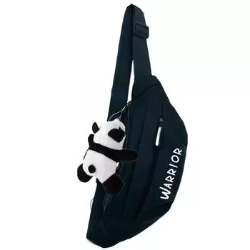 Сумка-слинг Warrior из нейлона, сумка через плечо, унисекс, черно-белая