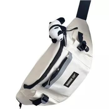 Сумка-слинг Warrior из нейлоновой ткани, поясная сумка, сумка через плечо, унисекс, белая/черная