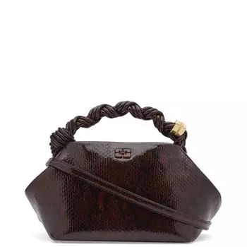 Сумка Snake bou маленькая Ganni, бордовый