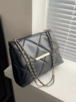 Сумка со стеганым узором, черный