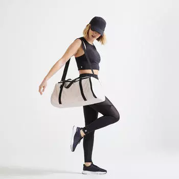 Сумка спортивная фитнес 20 л - розовая DOMYOS, розовый/черный