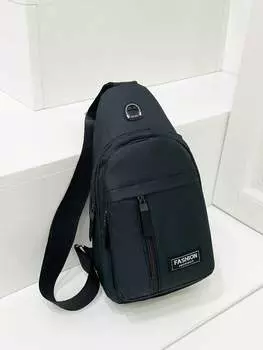 Сумка спортивная мужская с двойной молнией, черный