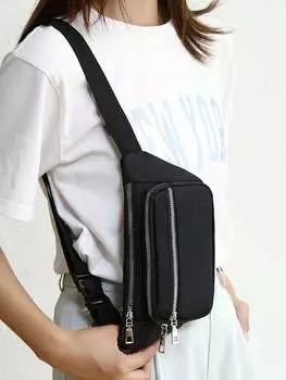 Сумка спортивная поясная, черный