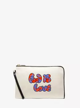 Сумка среднего размера из хлопковой парусины для часов Hunger Stop LOVE Michael Kors, черный