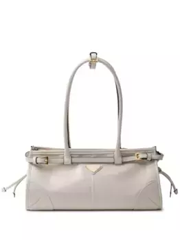Сумка среднего размера из сафьяновой кожи Prada, нейтральный