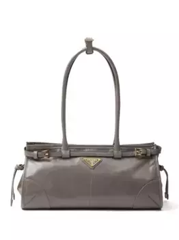 Сумка среднего размера с логотипом Prada, серый