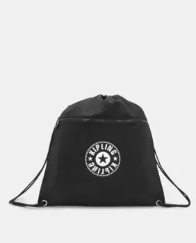 Сумка среднего размера с ручкой и застежкой на шнурок Kipling, черный